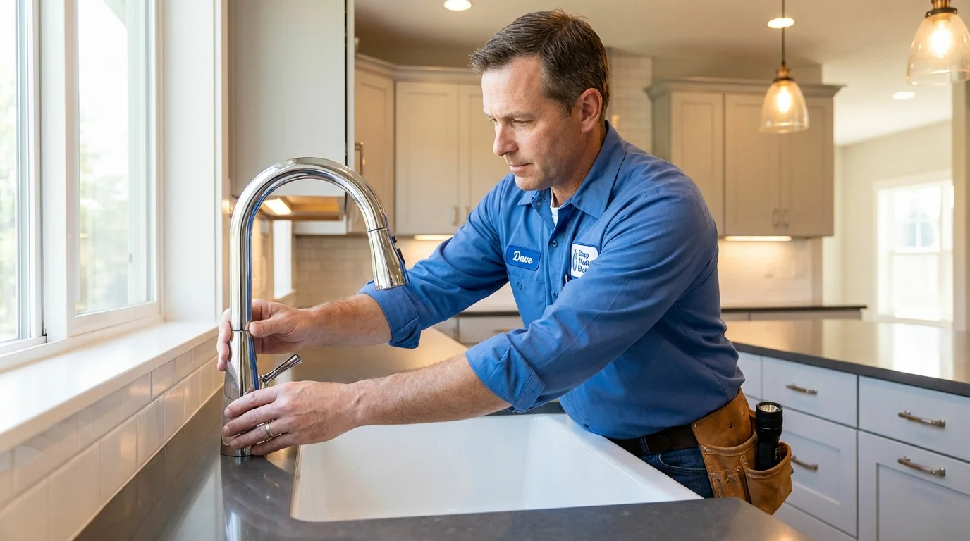 Kitchen faucet installation by Johns Plumbing LLC in Farmington